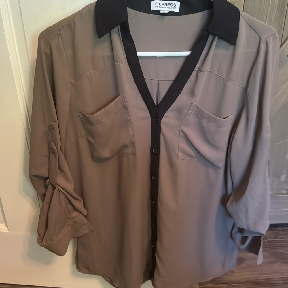 Express Portifino Button Up Shirt Top EUC